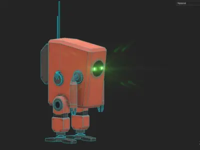 Small robot Low-poly 3D model