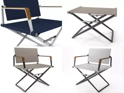 S X L C four different chairs and stool 3D model