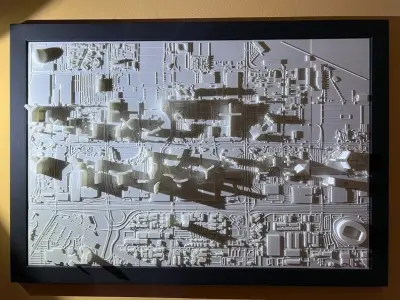 3D Las Vegas 3D Map City Art Landmark Las Vegas Skyline 3D print model