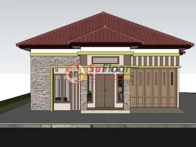House 18x23m code 480- Sketchup 3D model 3D model 3D model