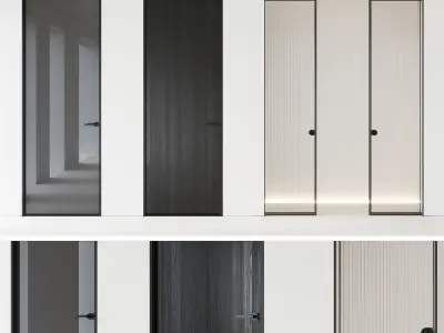 Aladin Swing Mono and Pocket door by Glas Italia Set 01 3D model