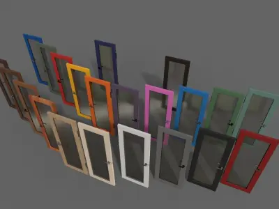 PBR Wood Door C3 Low-poly 3D model