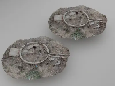 Destroyed boaring Photo-scan Re-Typologies Low poly Model 3D model