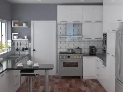 Kitchen Interior 03 3D model