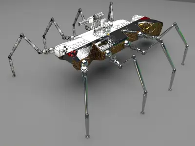 Robot Spider Low-poly 3D model
