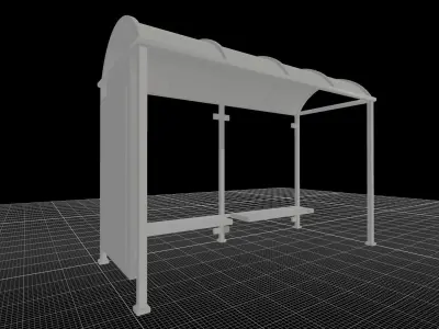 Bus Stop  Low-poly 3D model buy
