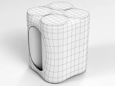 4x 250ml Sleek cans in a plastic shrinkwrap 3D model