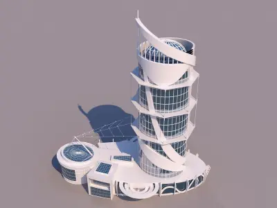 0130 - Hotel Building - Skyscraper 3D model