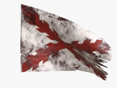 Cross of Burgundy Flag Low-poly 3D model