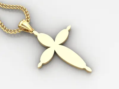 Light Gold 18K Cross Pendant 1CP077 3D print model