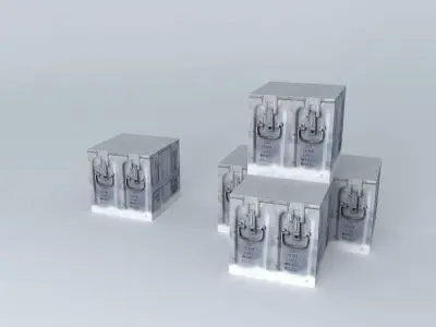 metal boxes snow Free 3D model