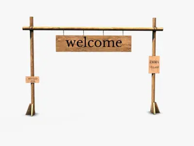 welcome gate Low-poly 3D model