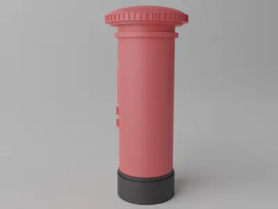 Cartoon British Post Box 3D model