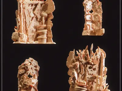 Orks Barricades Kill team upgrade pack Kommandos terrain 3D print model