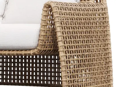 Rattan Wicker Sofa Mesa Outdoor Sofa 3D model