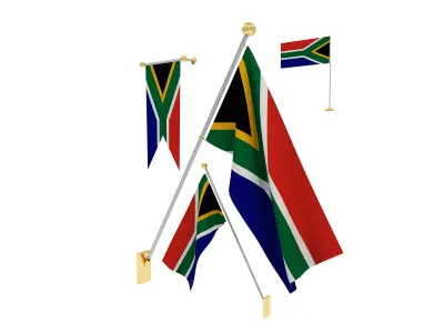 Flags of South Africa 3D model