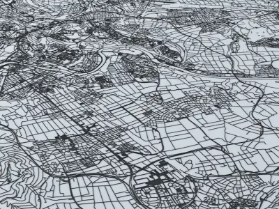 Stuttgart Road Network and Streets 3D model