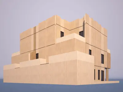 0211 - Twin Villa  Low-poly 3D model
