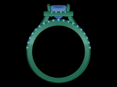 Iight Weight Engagement Ring 3D print model 4