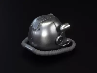 Power Armor Helmet Low-poly 3D model