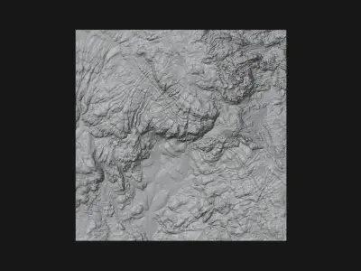 Rugged Rocky Lush Lake Outcrop Environment Terrain 3D model