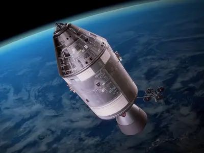 Apollo command and service module Low-poly 3D model