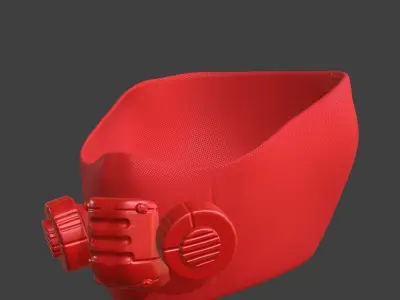 Gas mask helmet 3d model scifi Low-poly  Low-poly 3D model