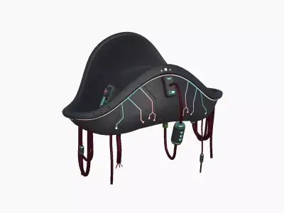 Cyberpunk Pirate Hat A04 - Character Design Low-poly 3D model