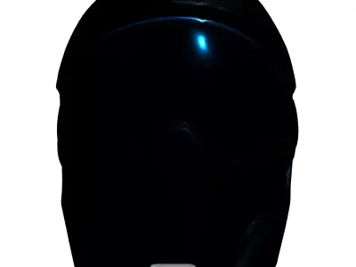 Futuristic Motorcycle Helmet with Visor Low-poly 3D model