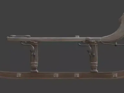 Viking Wooden Sled 3D Model v04 Low-poly 3D model