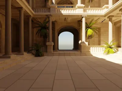 medieval roman temple  Low-poly 3D model