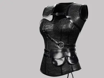 Corset Black Low-poly 3D model
