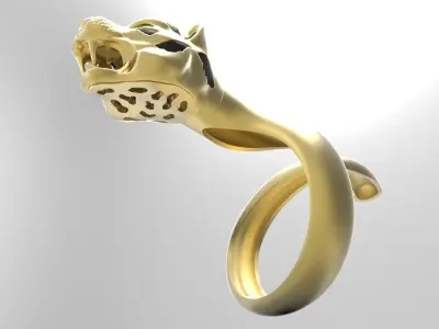 Tiger Head Ring 3D model