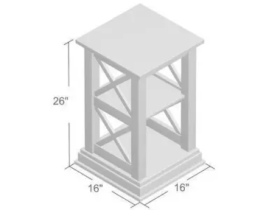 Rossitano End Side Nightstand Table 3D model