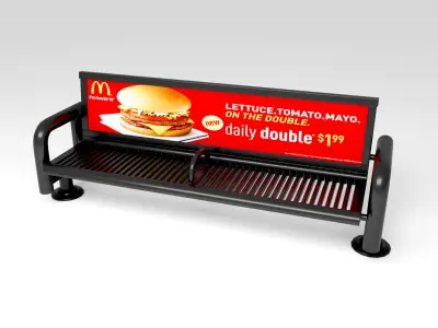 Bus station seat 3D model