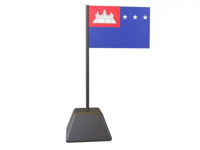Flag of the Khmer Republic 1970 v1 001 Low-poly 3D model
