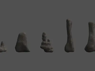 Cave Rock Set Low-poly 3D model