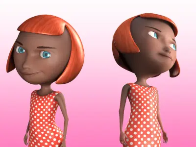 Little Girl Rigged Low-poly 3D model
