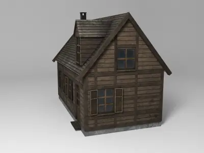Old Wooden House - Low Poly Model Low-poly 3D model