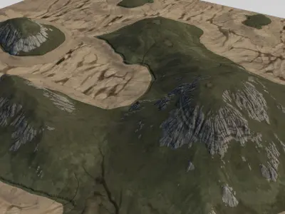 Landscape Tropical Islands Low-poly 3D model