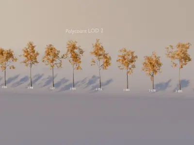 game ready autumn forest tree pack 32 models Free low-poly 3D model