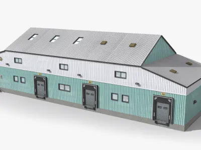 Factory x26 Low-poly 3D model