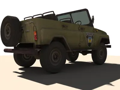 Uaz Russian Army Vehicle Lowpoly Low-poly 3D model