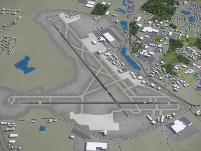 Columbia Metropolitan Airport - CAE Low-poly 3D model