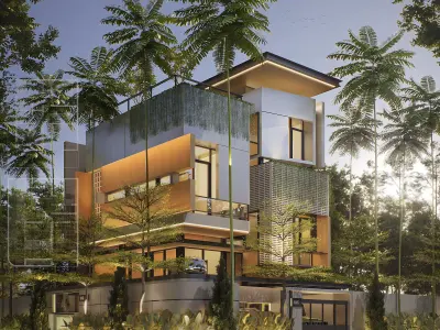 3D Model house Modern Minimalist Tropic Split Lv 3D model