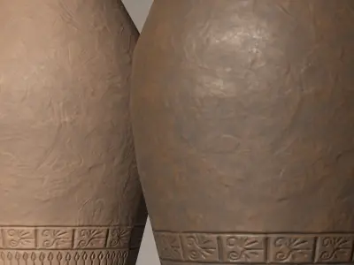 Ceramic Ornate Vase clay old jug Low-poly 3D model