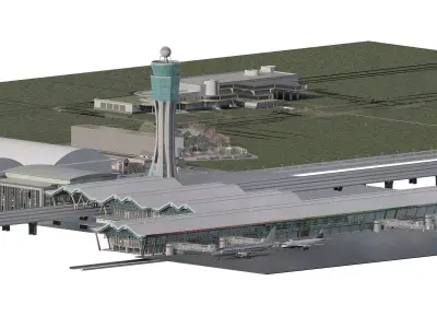 Barajas airport terminal 4 with interior 3D model