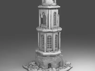 Destroyed tower 3D print model