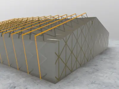 EDDH Hangar 1 Low-poly 3D model