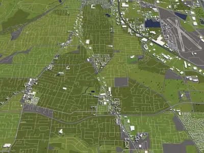 Salem Oregon USA 50x50km City Map 3D model